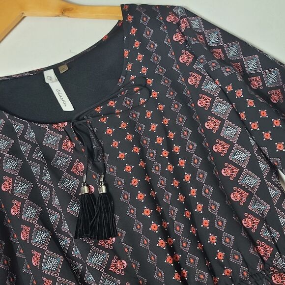 NY Collection  Gathered Waist Print Casul Dress - Picture 7 of 7